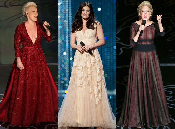 Pink, Idina Menzel, Bette Midler, Oscars Show Pink, Idina Menzel, Bette Midler, Oscars Show